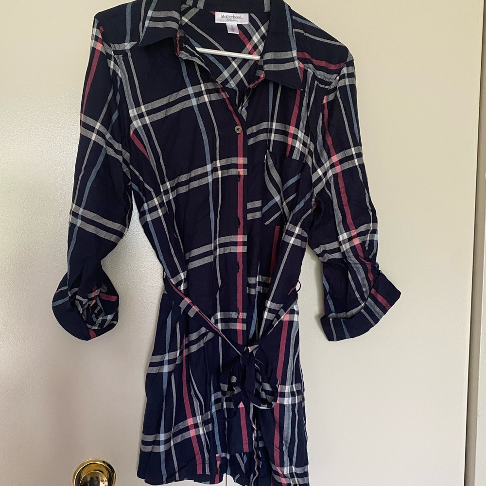 Plaid shirt dress/tunic